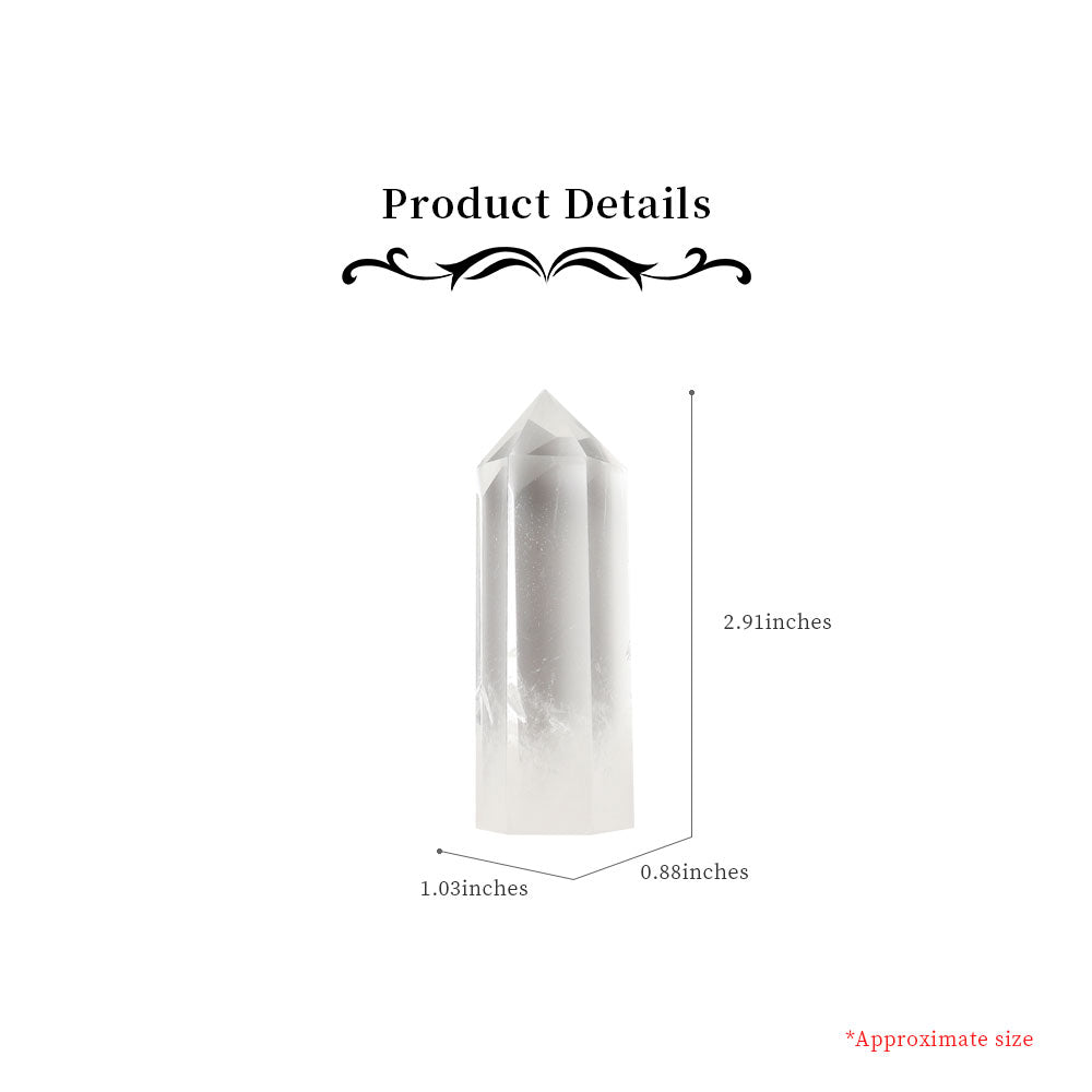 Set of 3 Clear Quartz Crystal Points 2.5-3 inch for Healing