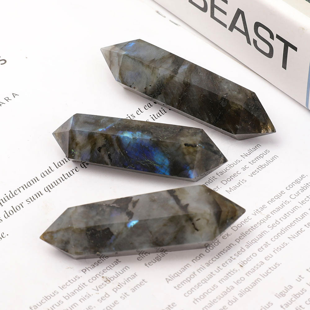 Set of 3 Labradorite Double Terminated Points 2.6-3.2 inches