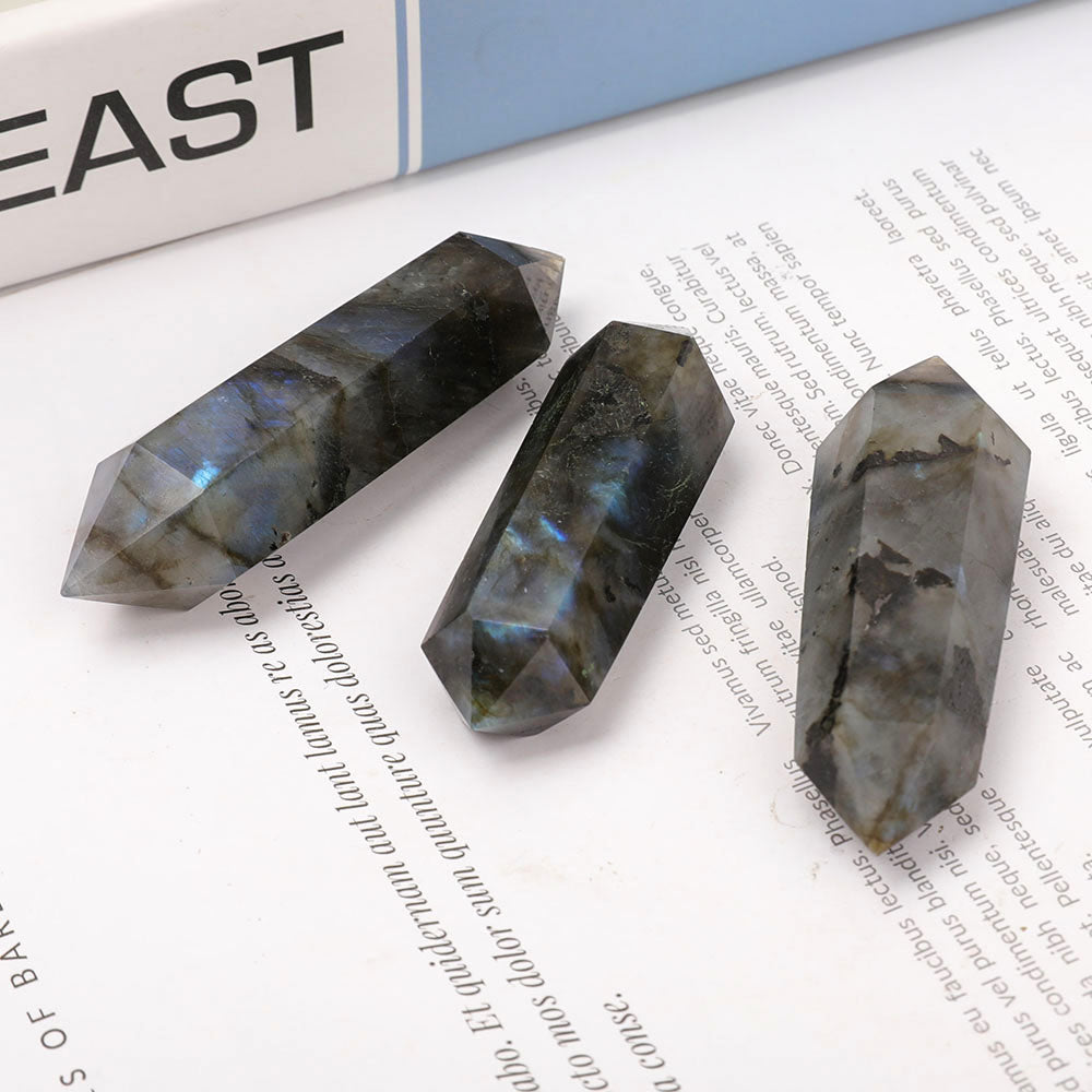 Set of 3 Labradorite Double Terminated Points 2.6-3.2 inches
