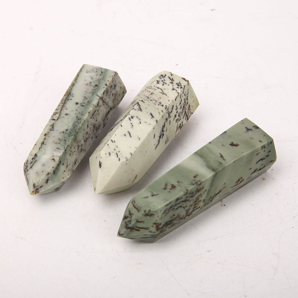Set of 3 Polished Jade Crystal Points 2.5-3.5 Inch Healing