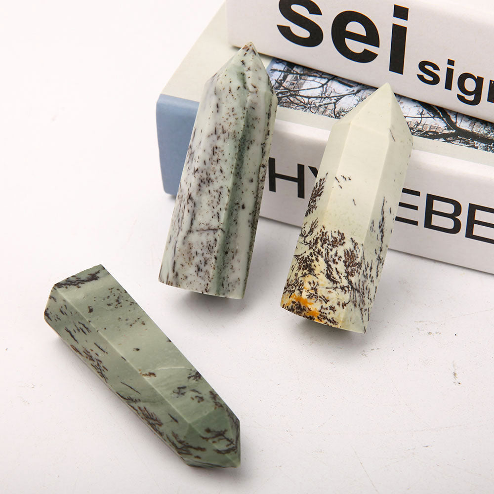 Set of 3 Polished Jade Crystal Points 2.5-3.5 Inch Healing