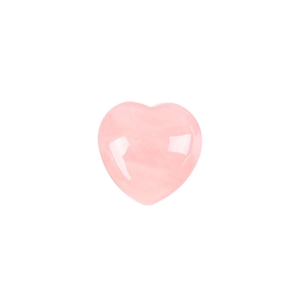 Set of 7 Rose Quartz 1 Inch Heart Shaped Crystal Carvings