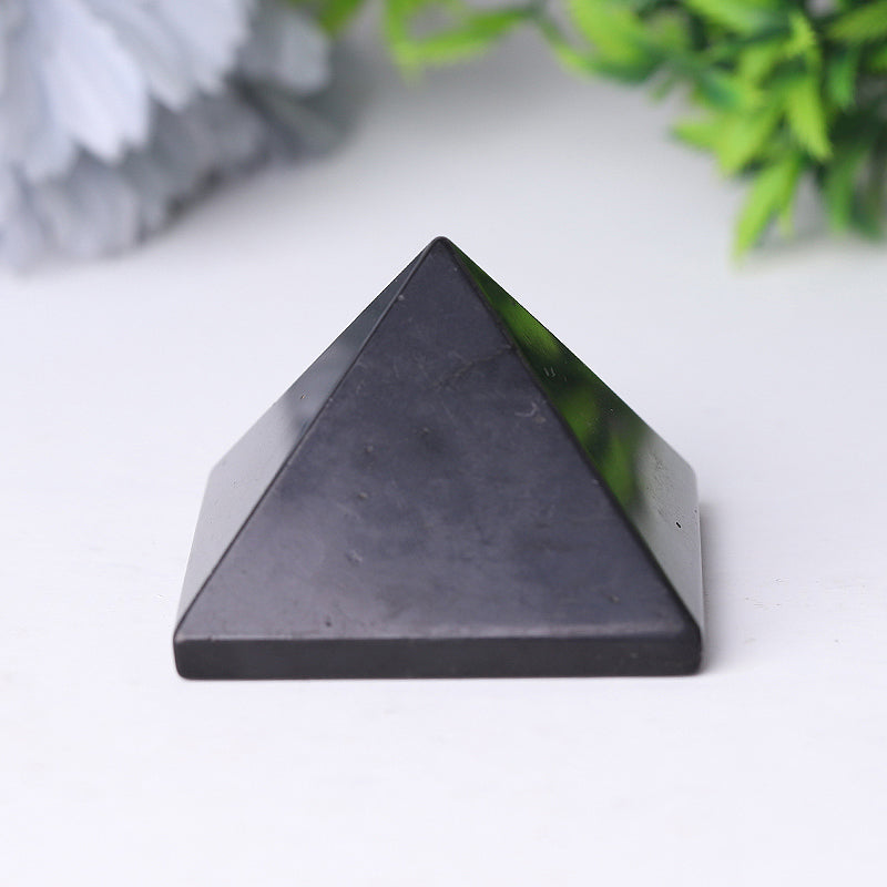 Shungite Crystal Pyramid Carvings 1.5-2 inch Healing Tool