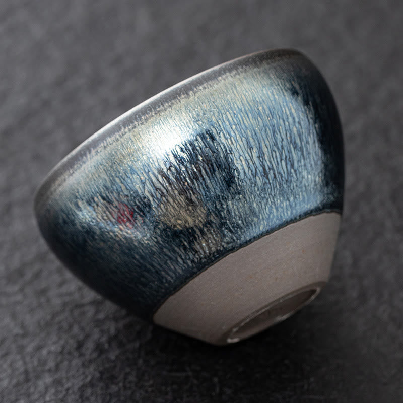 Silver Blue Jianzhan Kiln Change Porcelain Tea Cup | Meditation Supplies