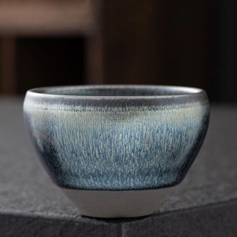Silver Blue Jianzhan Kiln Change Porcelain Tea Cup | Meditation Supplies