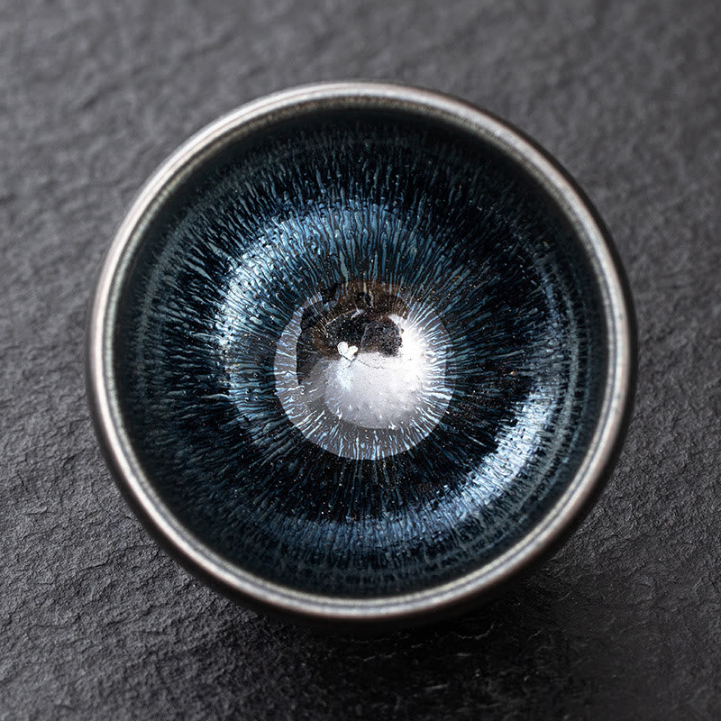 Silver Blue Jianzhan Kiln Change Porcelain Tea Cup | Meditation Supplies