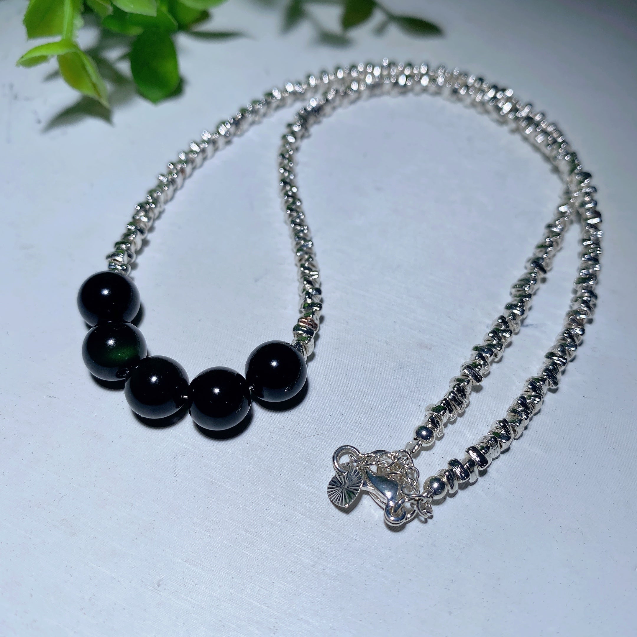 Silver Crystal Chips Healing Necklace 7.5in Approx