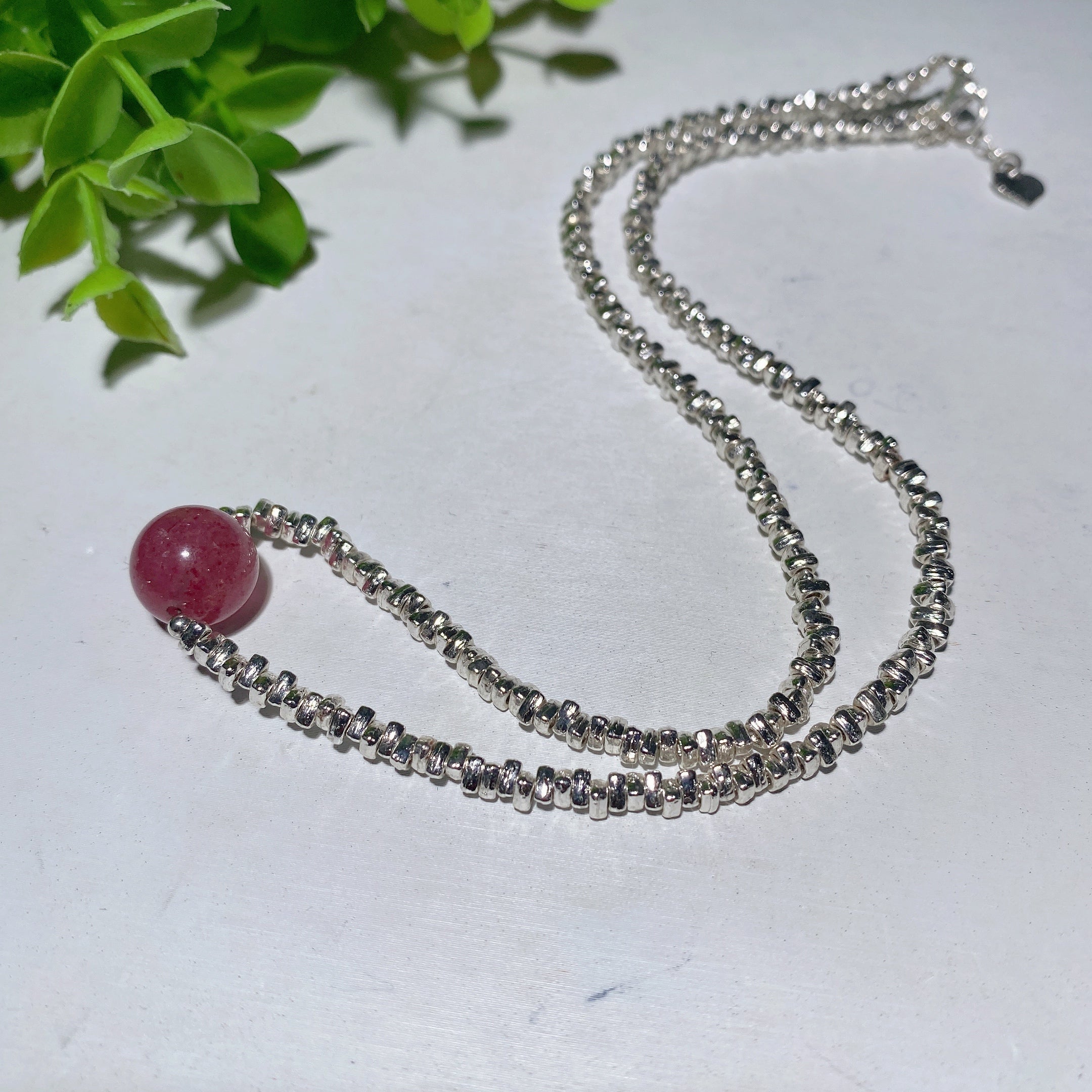 Silver Crystal Chips Healing Necklace 7.5in Approx