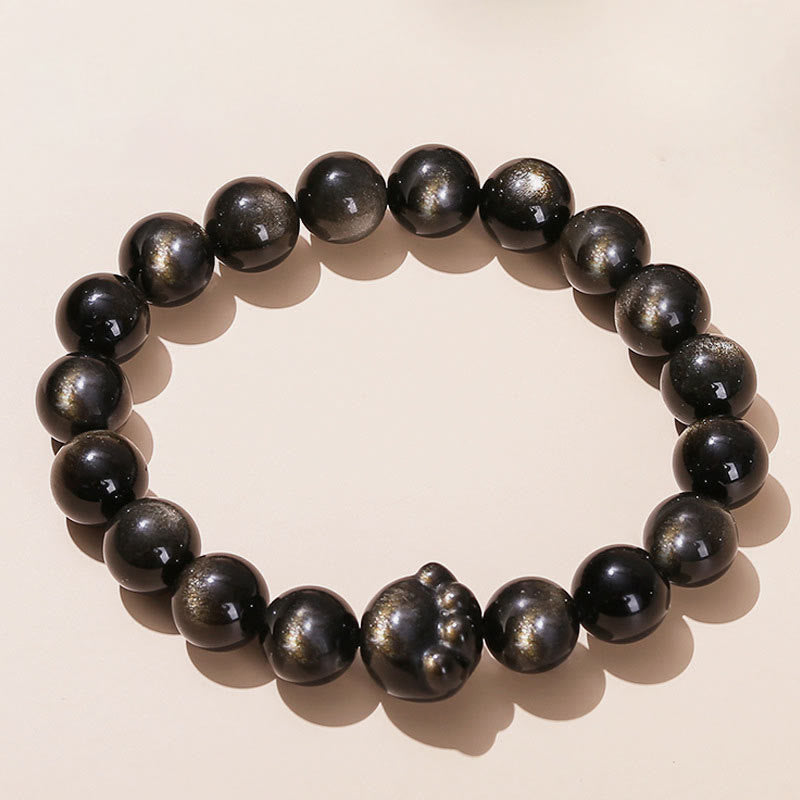 Silver Sheen Obsidian 8mm Communication Bracelet