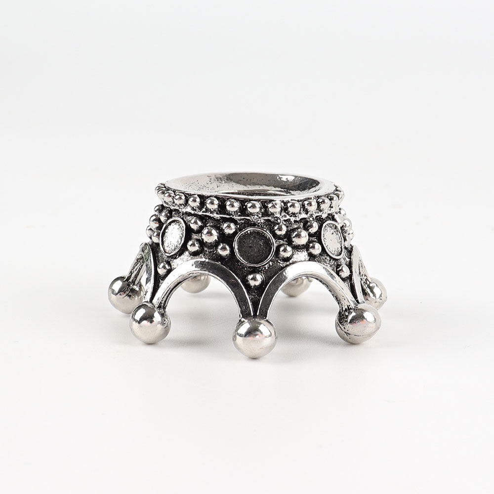 Silver Tone Metal Crown Crystal Display Holder 2.5cm