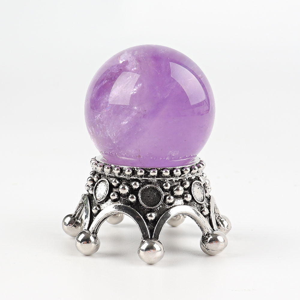 Silver Tone Metal Crown Crystal Display Holder 2.5cm