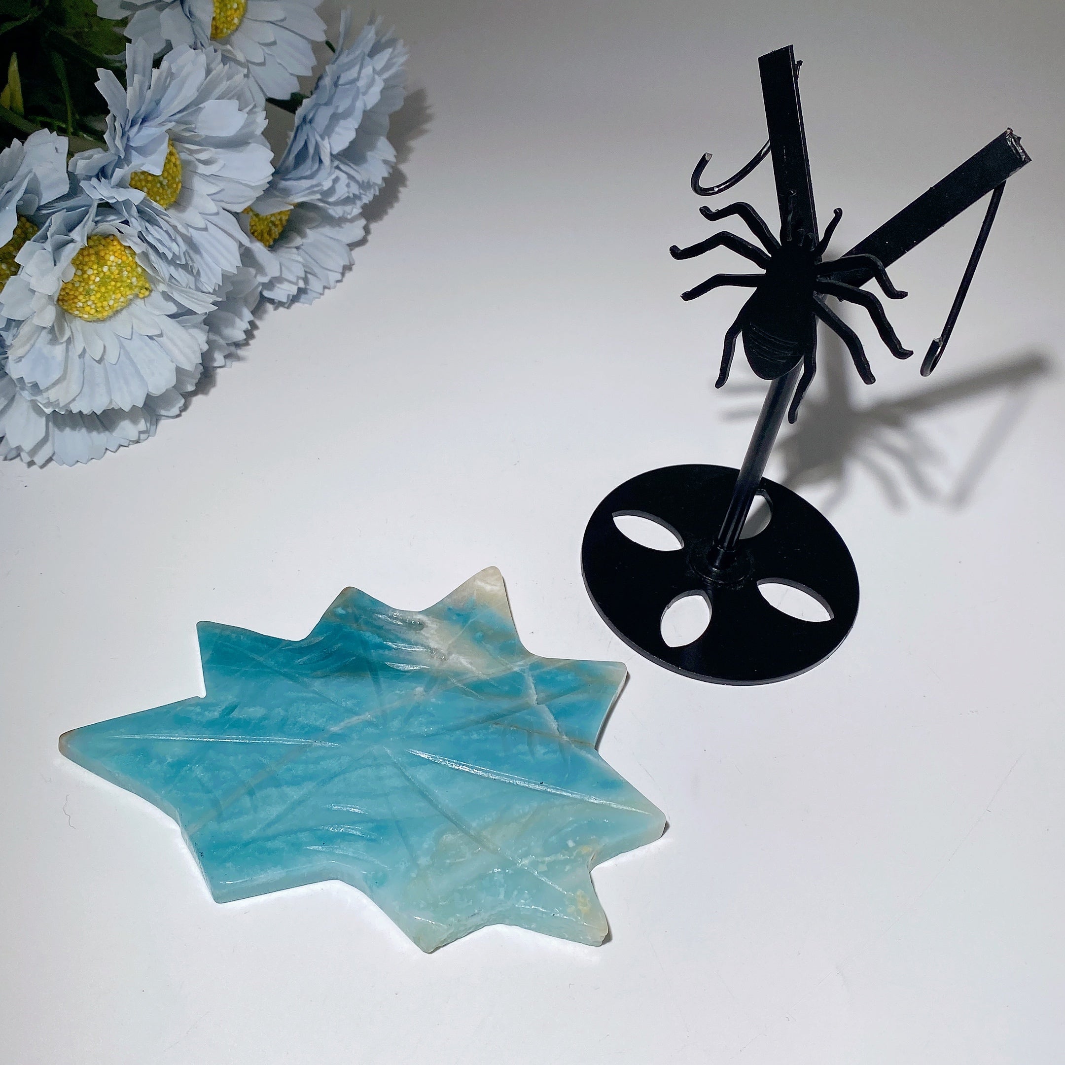 Sky Blue Cobweb Free Form Crystal Specimen 14.5cm