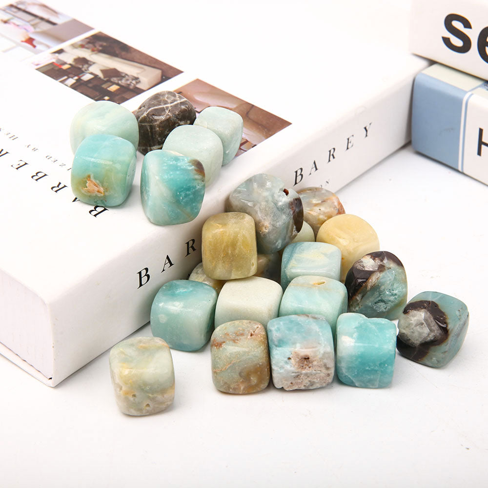 Sky Blue Polished Crystal Cubes Bag 1.5-2cm Size