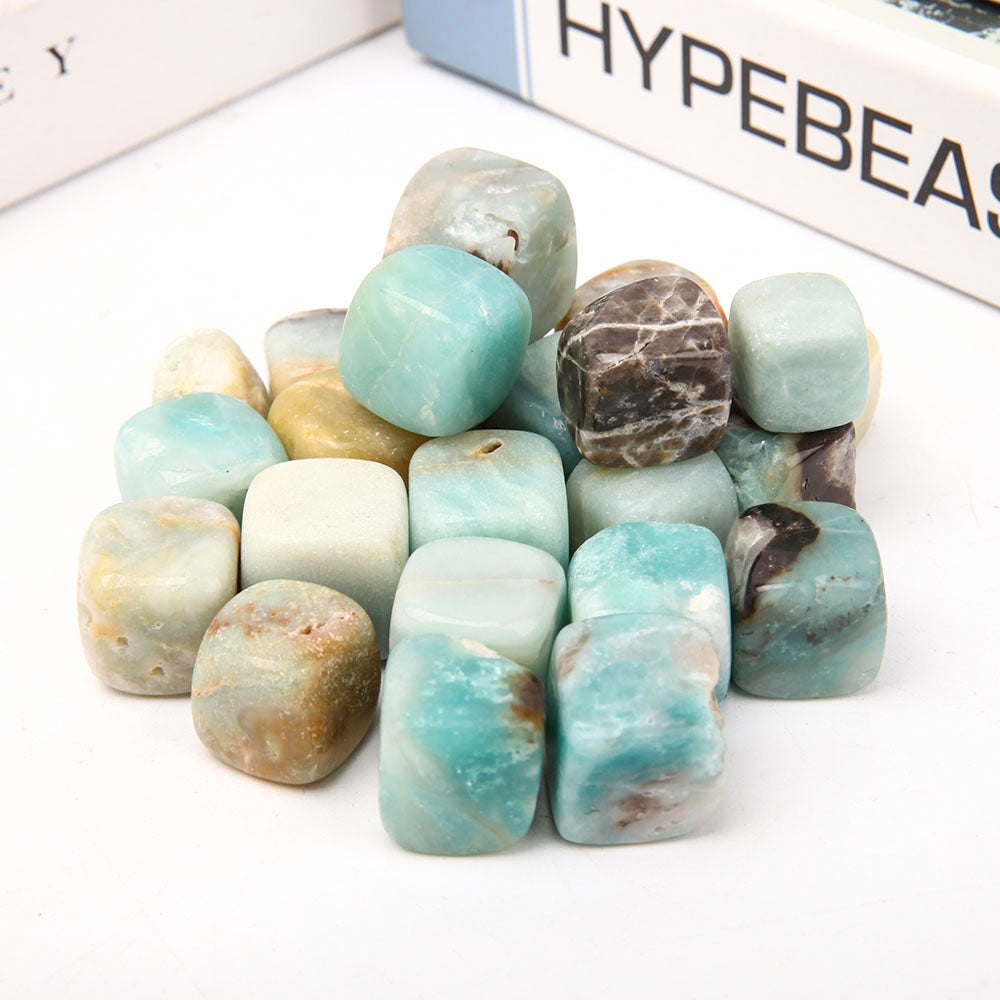 Sky Blue Polished Crystal Cubes Bag 1.5-2cm Size