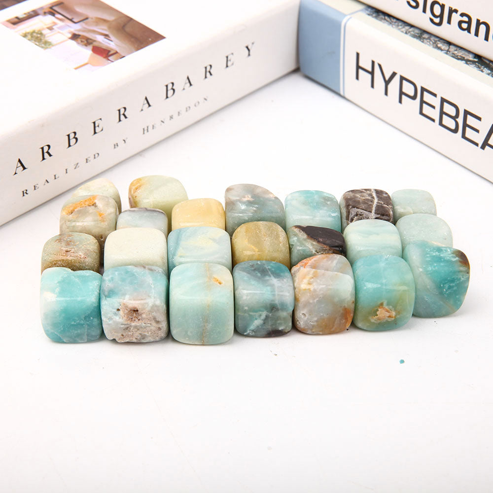 Sky Blue Polished Crystal Cubes Bag 1.5-2cm Size