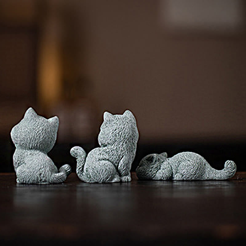 Small Cat Tea Pet Figurine | Spiritual Animal Home Decor