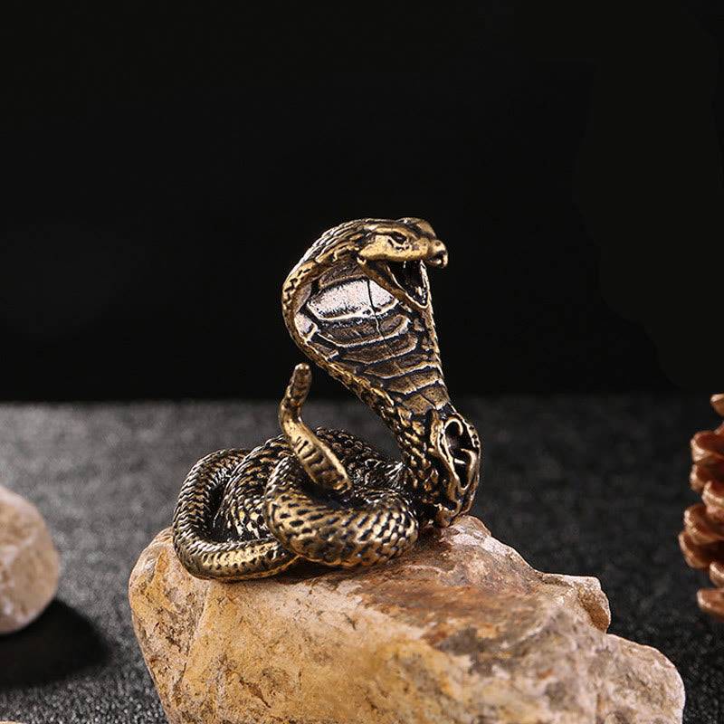 Small Copper Year of the Snake Cobra Figurine 4cm Spiritual Decor