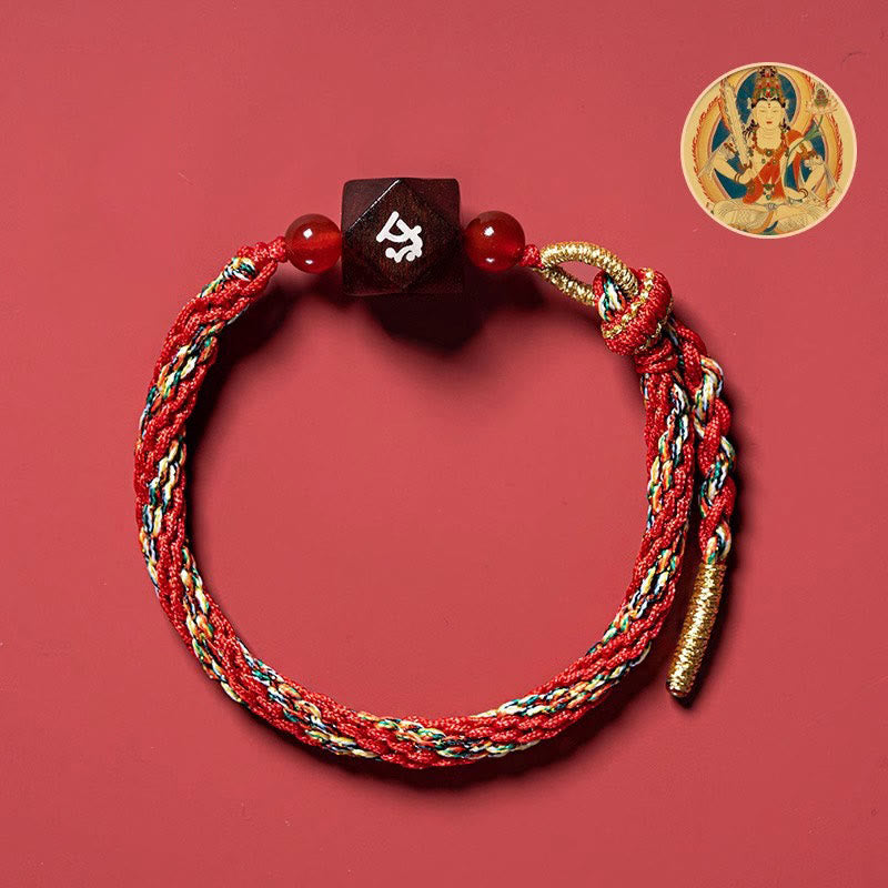 Small Leaf Red Sandalwood Chinese Zodiac Protection Bracelet