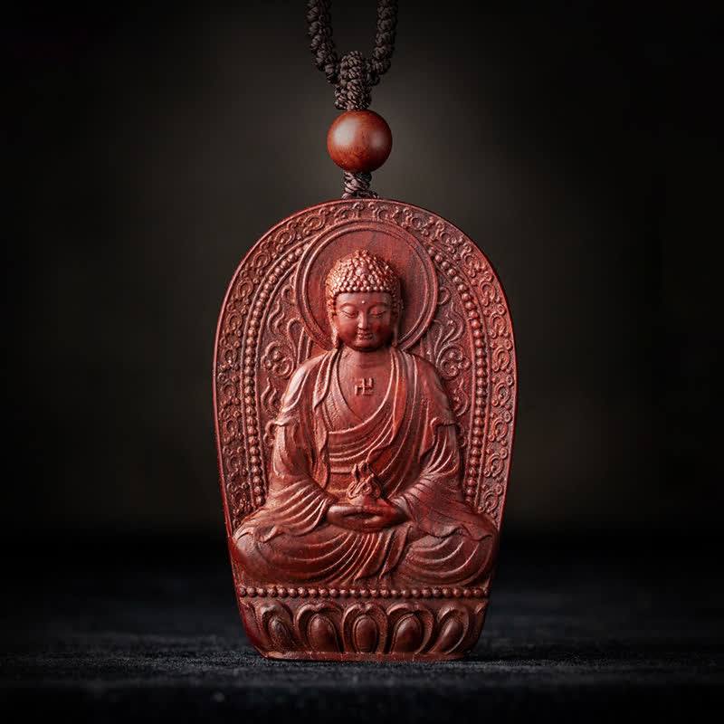 Small Leaf Red Sandalwood Chinese Zodiac Protection Necklace