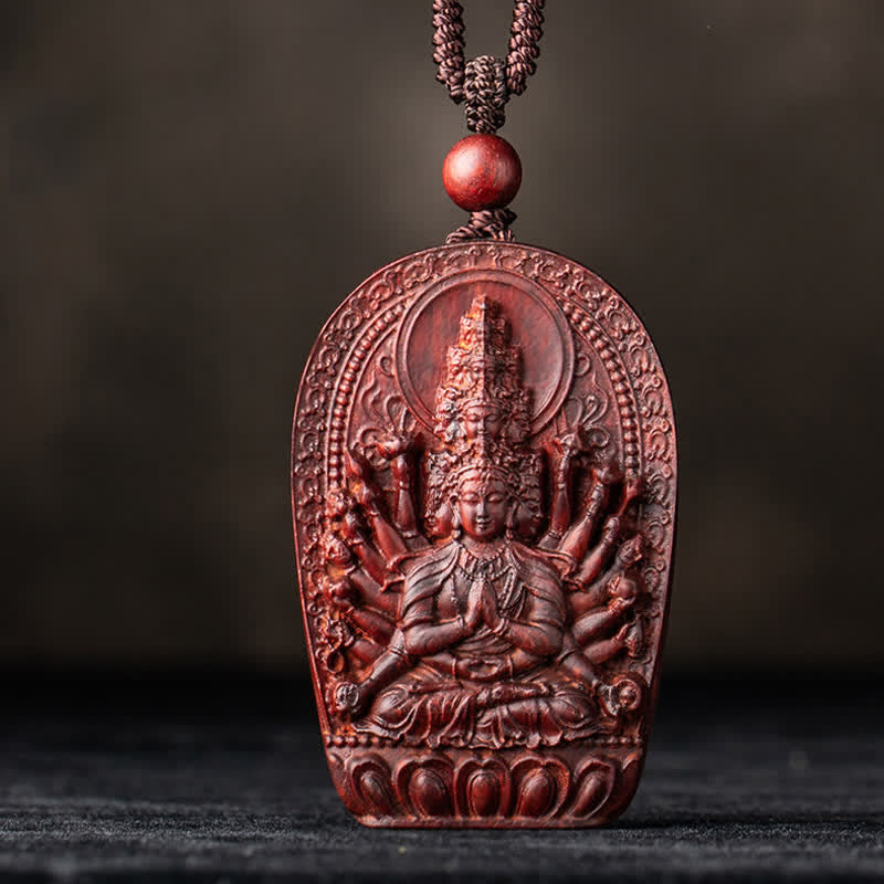 Small Leaf Red Sandalwood Chinese Zodiac Protection Necklace