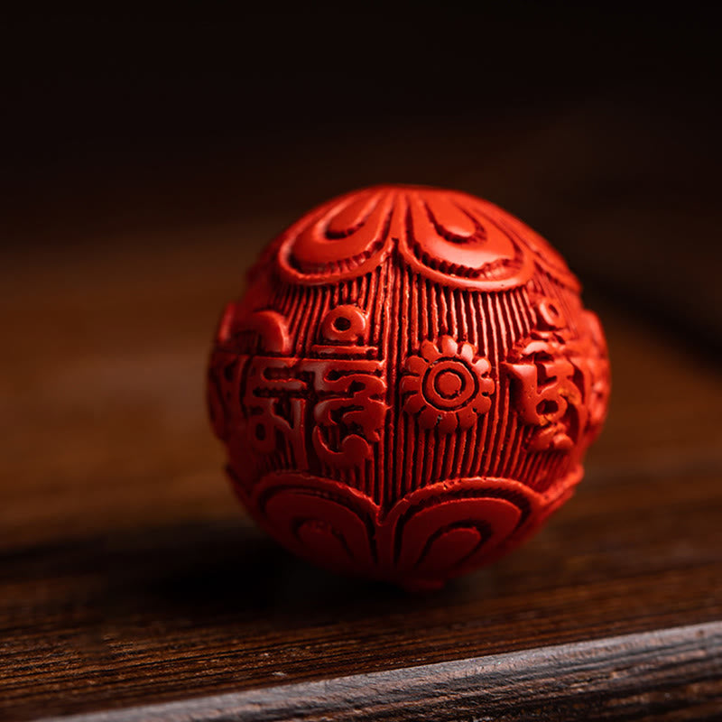 Small Leaf Red Sandalwood Om Mani Padme Hum Protection Key Chain