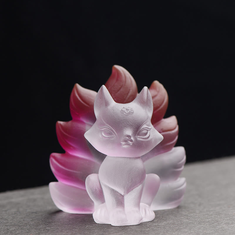 Small Liuli Nine-Tailed Fox Figurine for Success & Strength