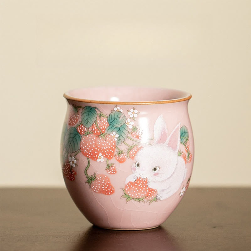 Small Rabbit Ceramic Teacup 90ml with Gift Box | Zen Decor