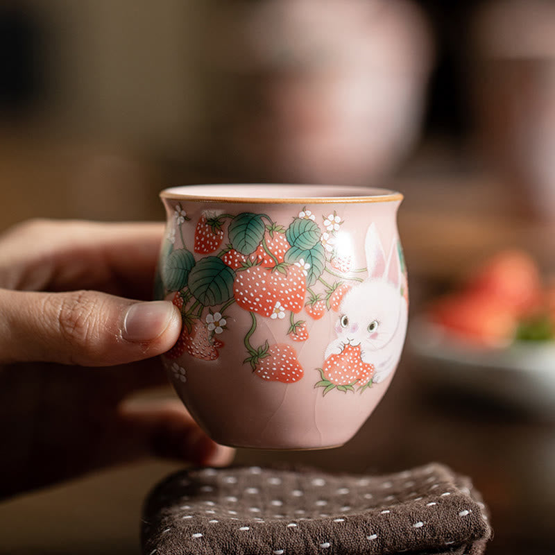 Small Rabbit Ceramic Teacup 90ml with Gift Box | Zen Decor