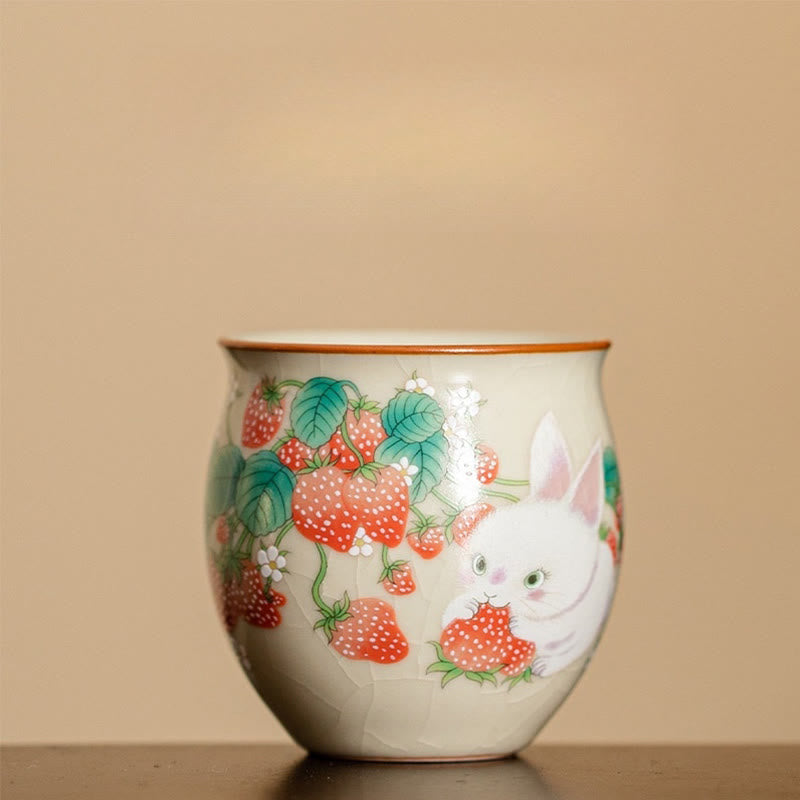 Small Rabbit Ceramic Teacup 90ml with Gift Box | Zen Decor