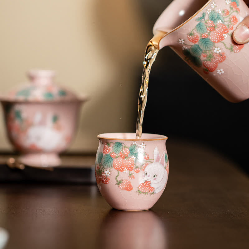 Small Rabbit Ceramic Teacup 90ml with Gift Box | Zen Decor