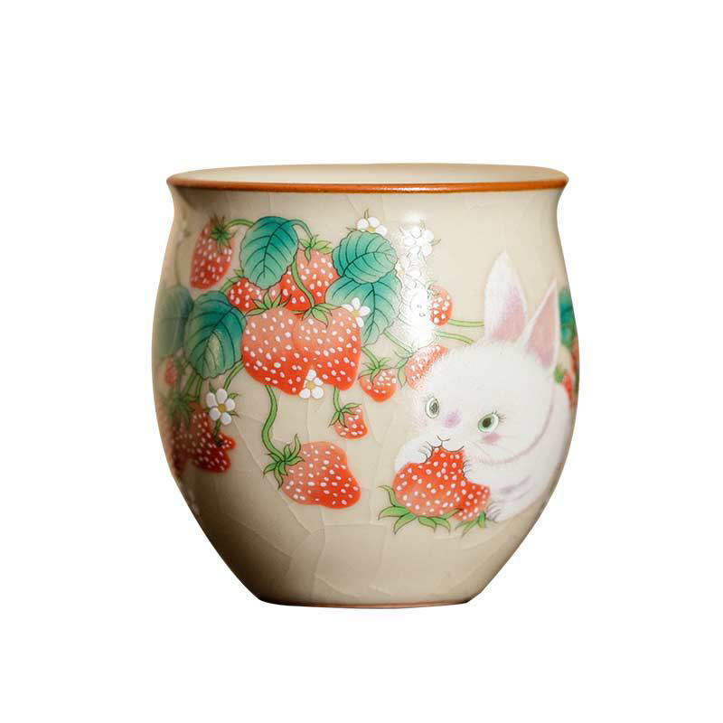 Small Rabbit Ceramic Teacup 90ml with Gift Box | Zen Decor