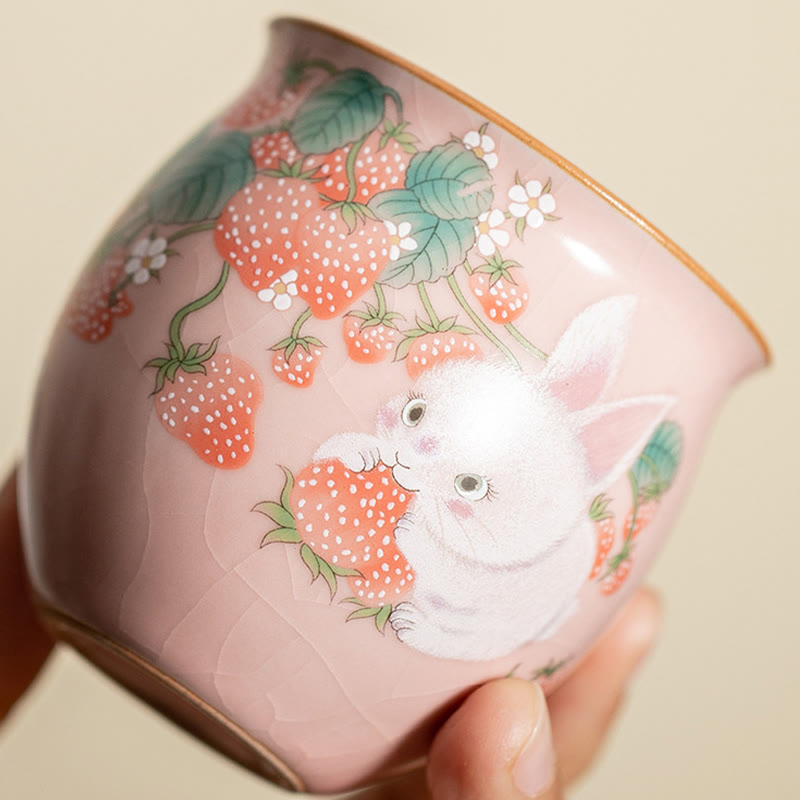 Small Rabbit Ceramic Teacup 90ml with Gift Box | Zen Decor