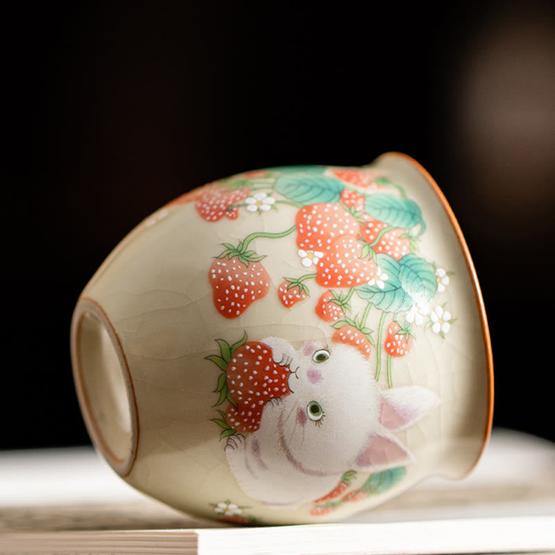 Small Rabbit Ceramic Teacup 90ml with Gift Box | Zen Decor