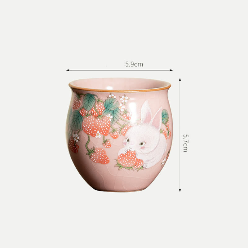 Small Rabbit Ceramic Teacup 90ml with Gift Box | Zen Decor