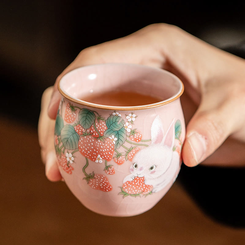 Small Rabbit Ceramic Teacup 90ml with Gift Box | Zen Decor