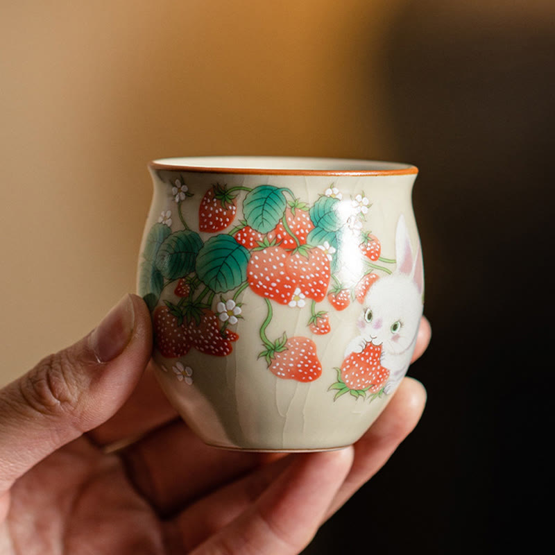 Small Rabbit Ceramic Teacup 90ml with Gift Box | Zen Decor