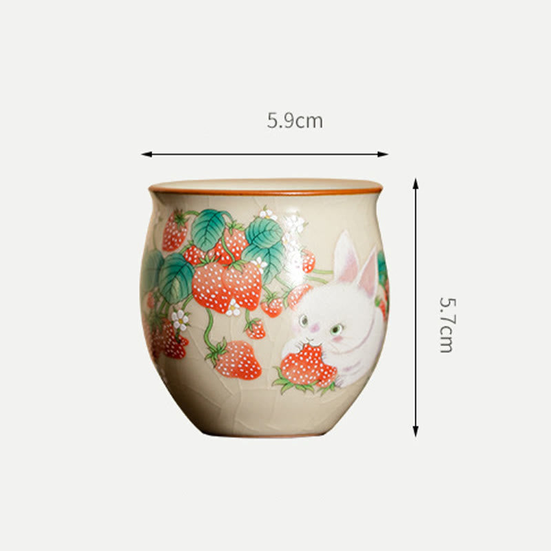 Small Rabbit Ceramic Teacup 90ml with Gift Box | Zen Decor