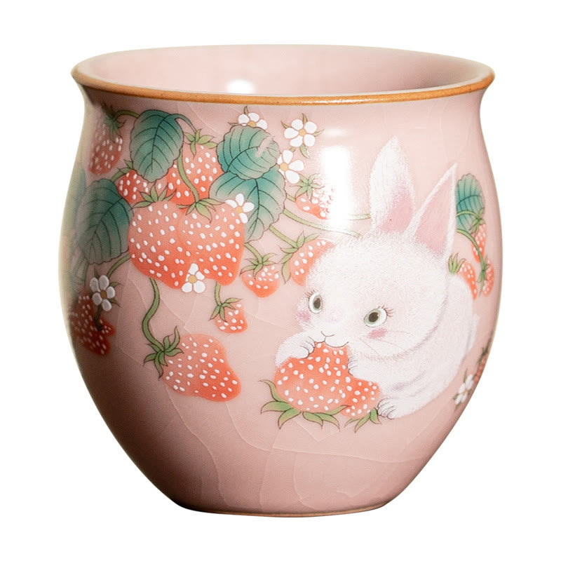 Small Rabbit Ceramic Teacup 90ml with Gift Box | Zen Decor
