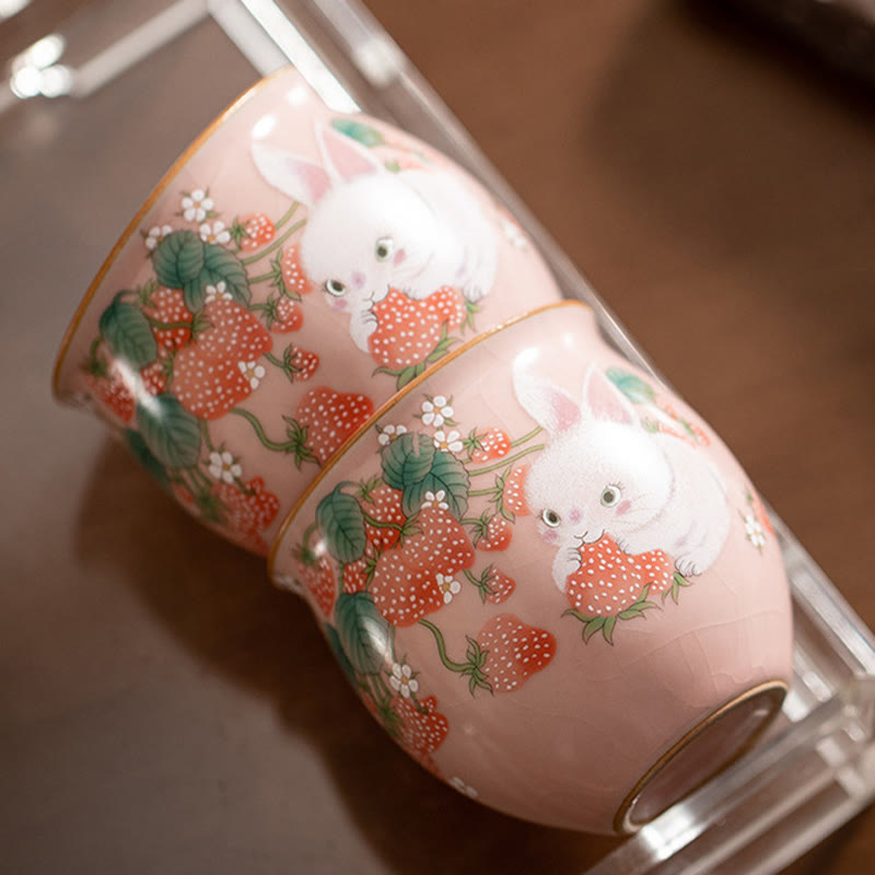 Small Rabbit Ceramic Teacup 90ml with Gift Box | Zen Decor