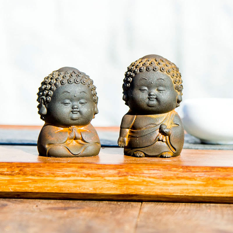 Small Standing Buddha Statue 7.5cm Iron Resin Decoration