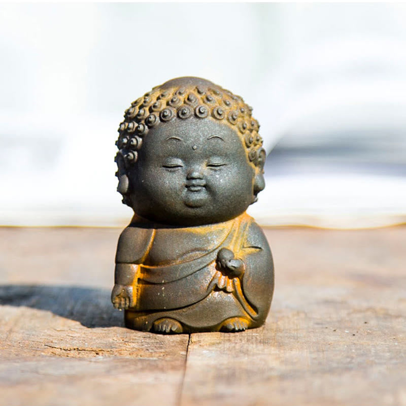 Small Standing Buddha Statue 7.5cm Iron Resin Decoration