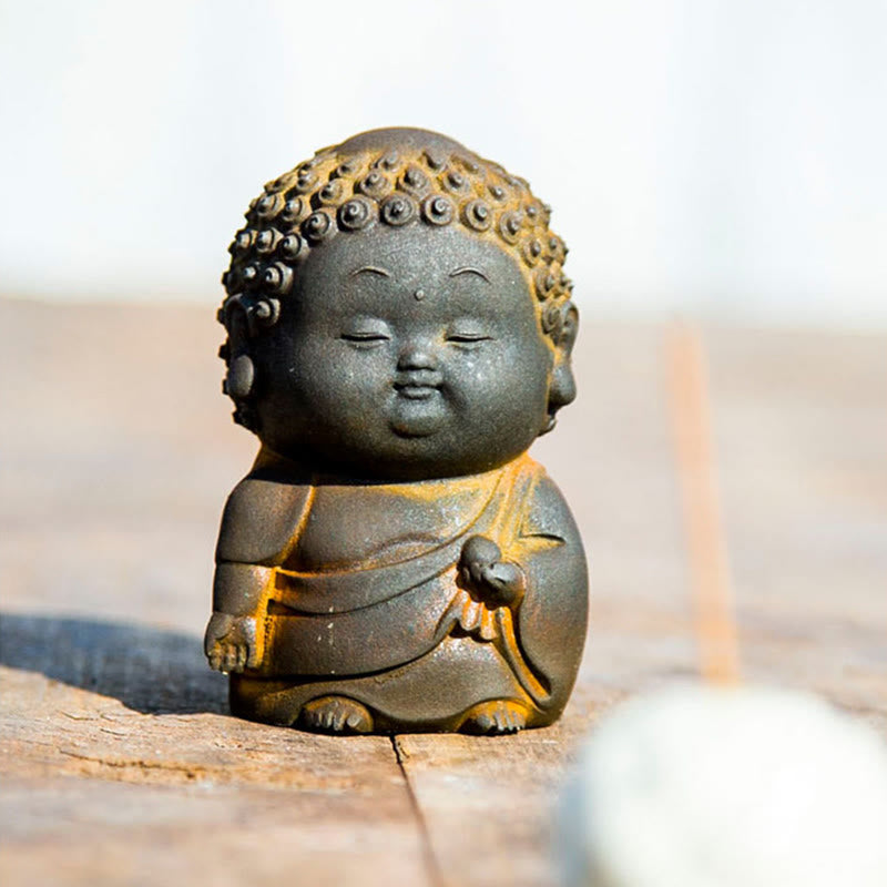 Small Standing Buddha Statue 7.5cm Iron Resin Decoration