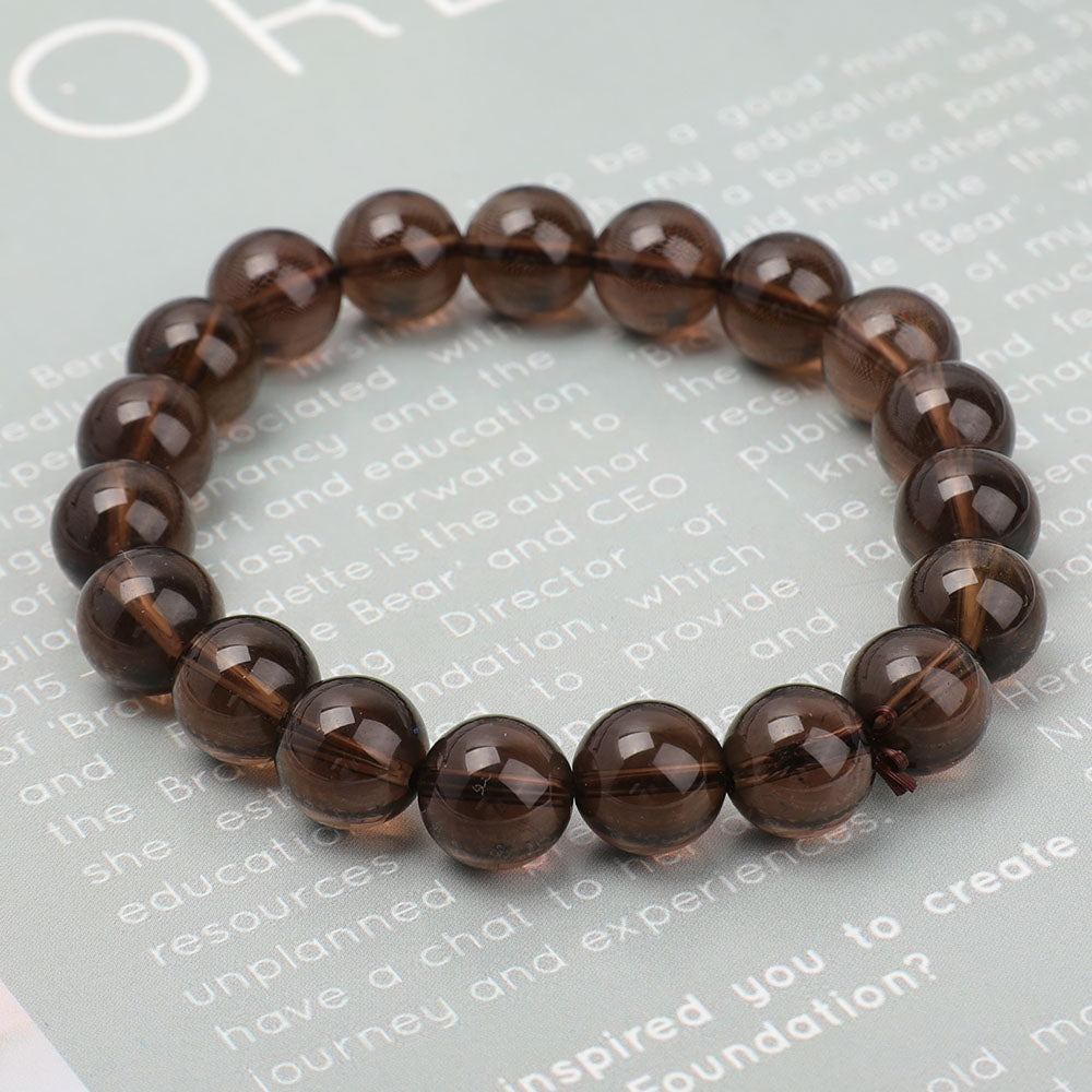 Smoky Quartz 10mm Healing Bracelet for Energy Balance