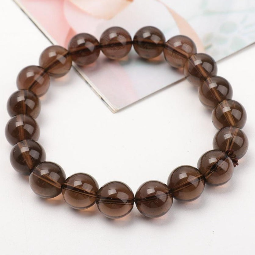 Smoky Quartz 10mm Healing Bracelet for Energy Balance