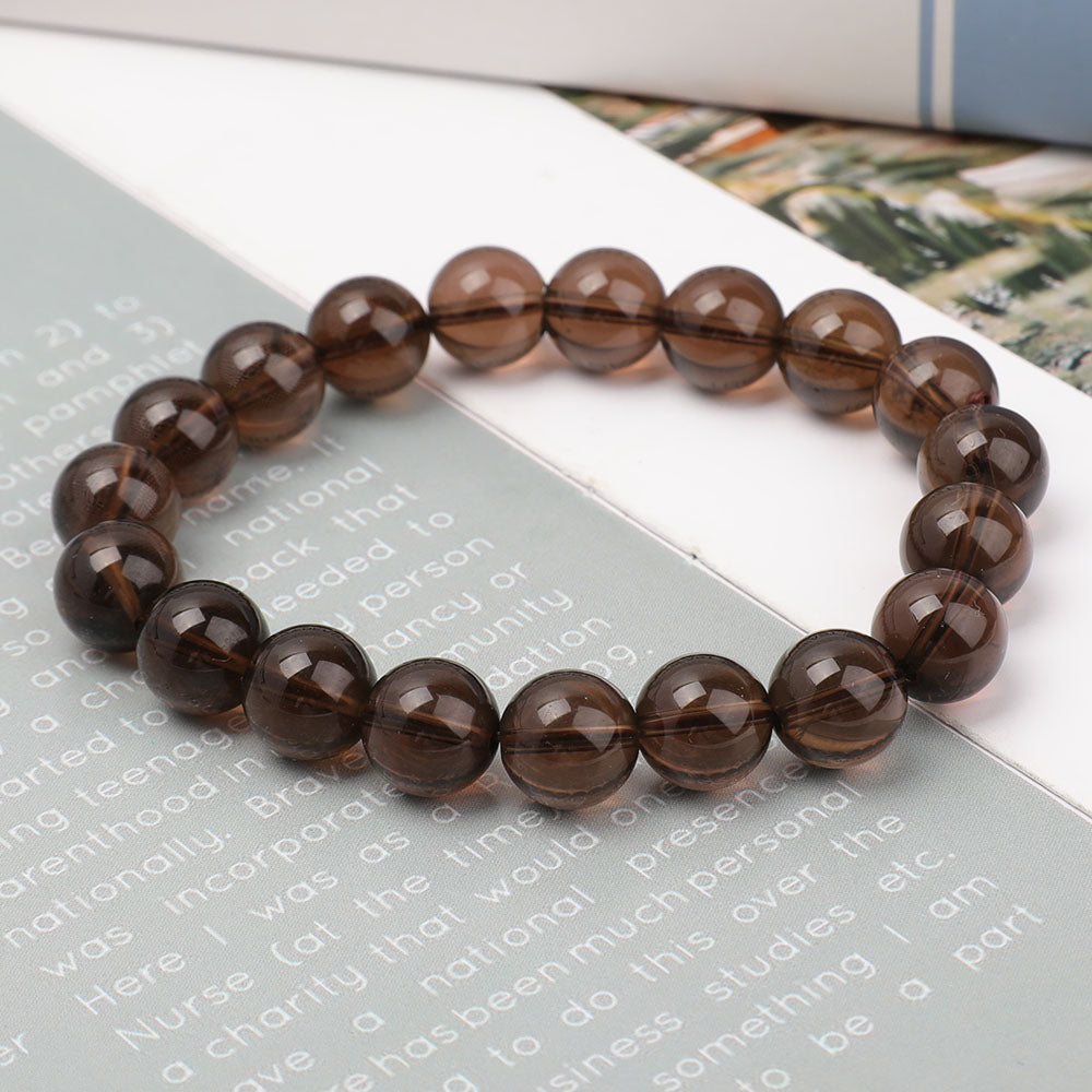 Smoky Quartz 10mm Healing Bracelet for Energy Balance