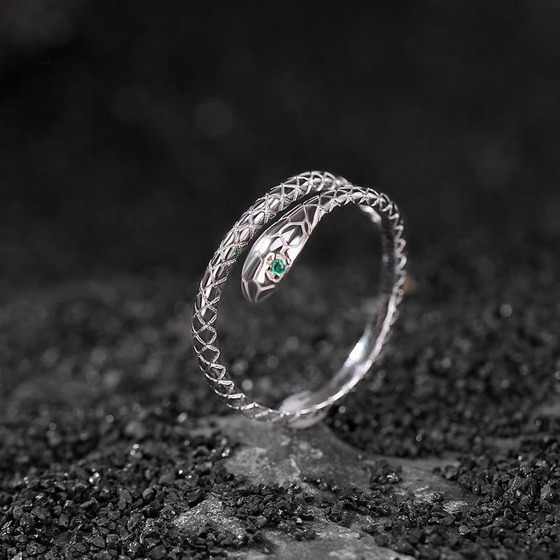 Snake Protection Ring in Sterling Silver
