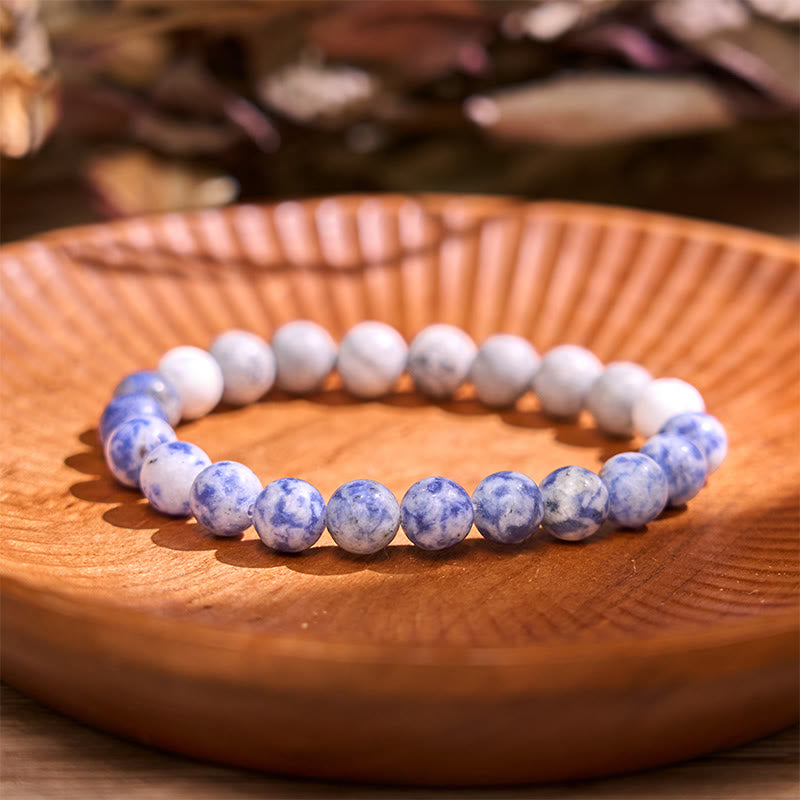 Sodalite 8mm Picasso Jasper White Turquoise Intuition Bracelet