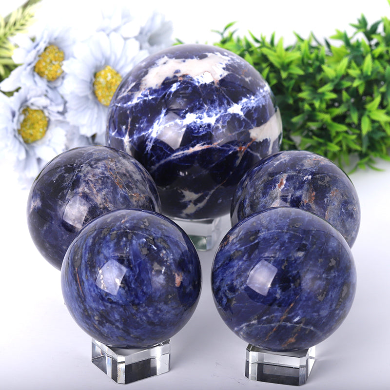 Sodalite Crystal Sphere 2.5-4.0 Inch Healing Orb