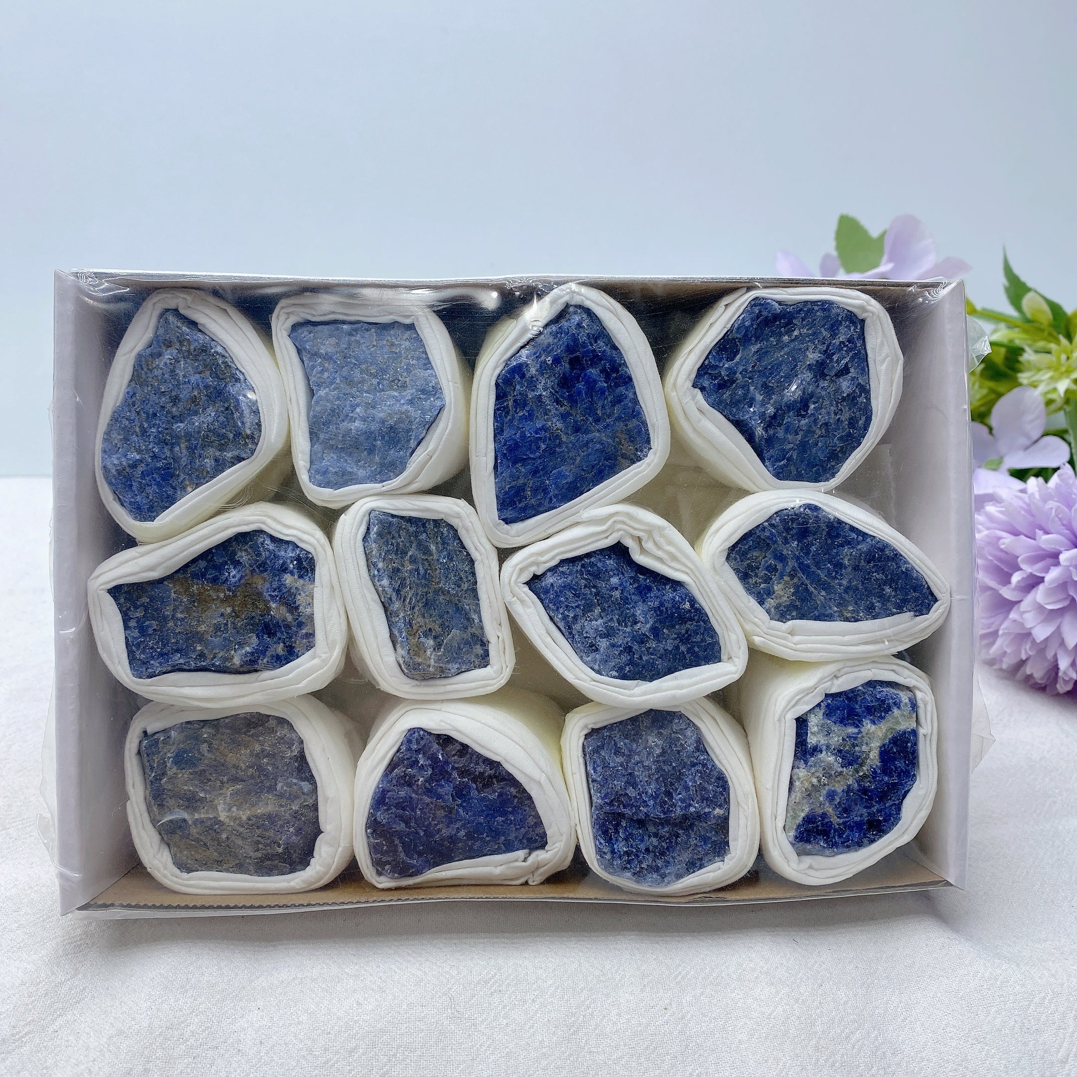 Sodalite Raw Stone Box 7x5x2 Inch Natural Crystals
