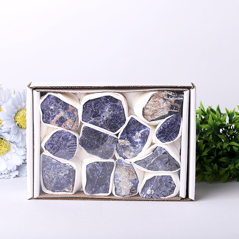 Sodalite Raw Stone Collection Box 5x7 Inches for Calm